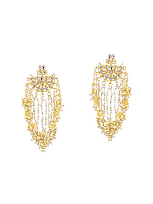 gold metal chandelier earrings - 14646639 - Very Small Image - 1