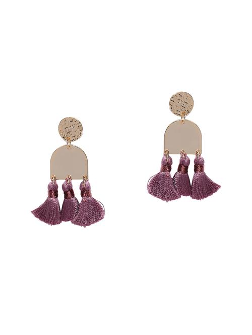 purple metal tassel earrings - 14646665 - Very Small Image - 1