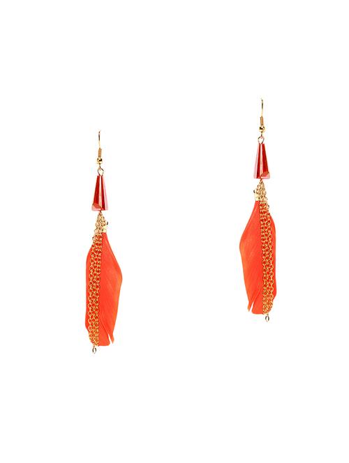 orange metal drop earrings - 14647946 - Very Small Image - 1