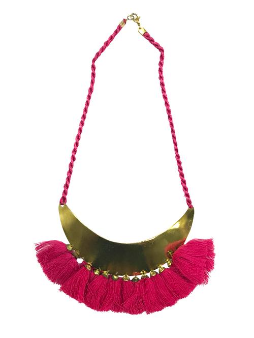 pink metal tassel necklace - 14648486 - Very Small Image - 1
