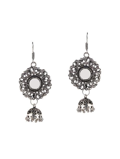 silver metal drop earrings - 14648631 - Very Small Image - 1