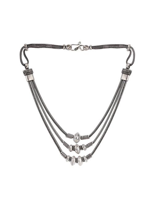 silver metal long necklace - 14648678 - Very Small Image - 1