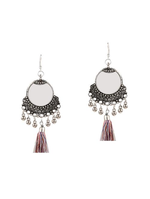 silver metal chandbali earrings - 14649282 - Very Small Image - 1