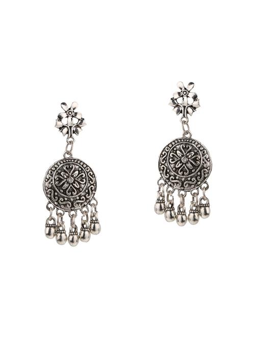 silver metal drop earrings - 14649285 - Very Small Image - 1