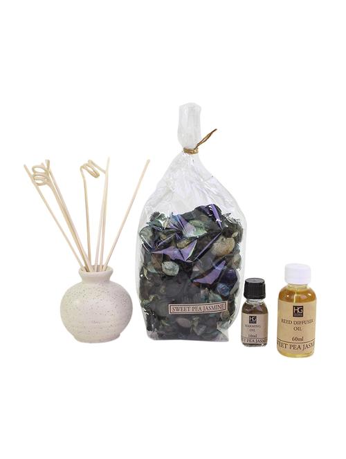 sweet pea jasmine ceramic reed diffuser with oil & potpourri - 14649662 - Very Small Image - 1