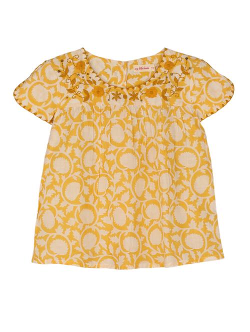 yellow cotton blouson top - 14649675 - Very Small Image - 1