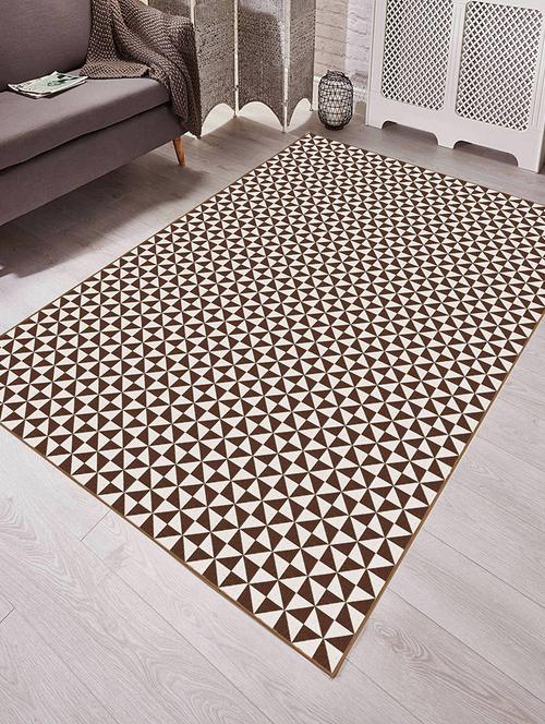 geometric design jacquard floor carpet -120x180 cm - 14651382 - Very Small Image - 1