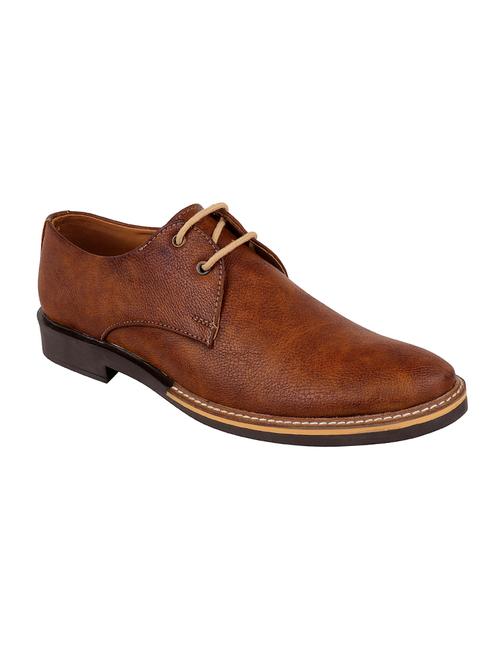 tan leatherette lace-up derby - 14652802 - Very Small Image - 1