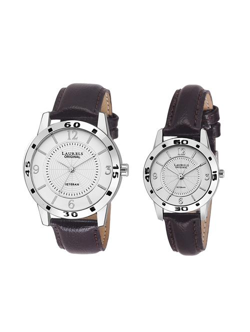laurels silver color analog couple's watch with strap: lwp-lib-070907 - 14653590 - Very Small Image - 1