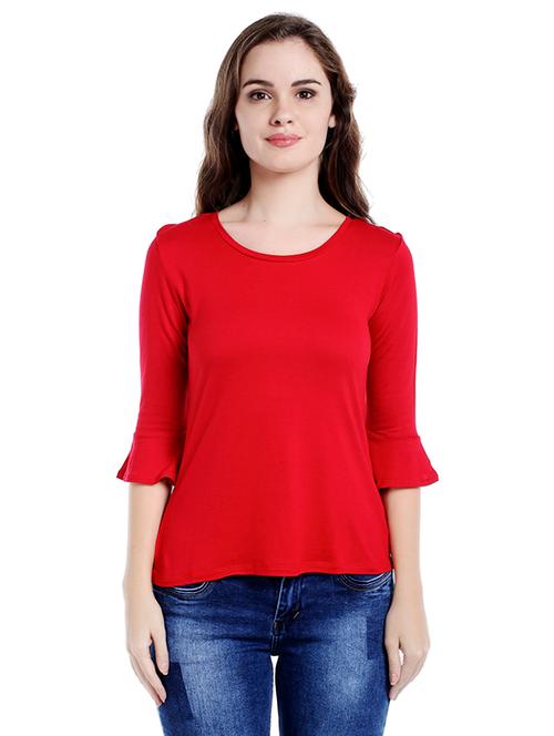 hot red flute sleeved top - 14654238 - Very Small Image - 1
