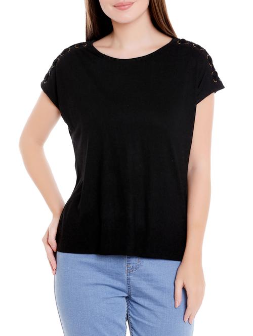 eyelet lace up shoulder top - 14654273 - Very Small Image - 1