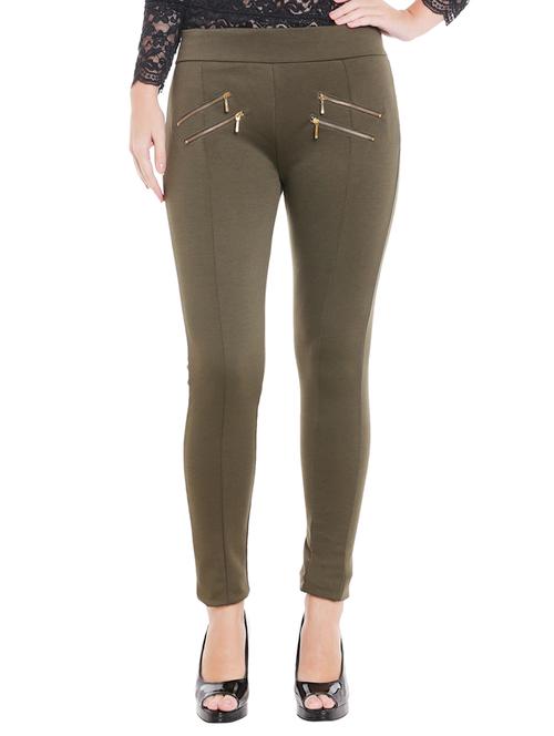 green solid jeggings - 14654304 - Very Small Image - 1