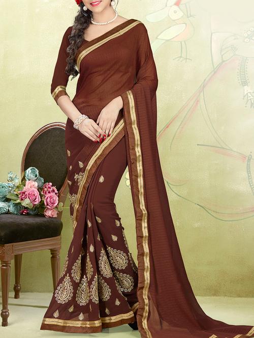 women's embroidered saree - 14654394 - Very Small Image - 1
