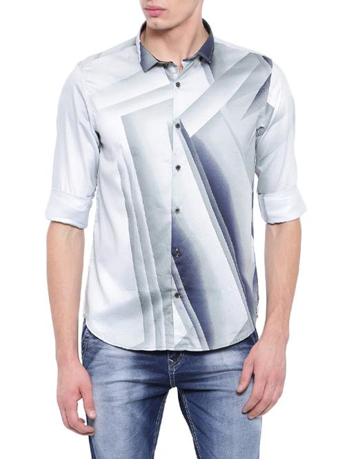 grey cotton casual shirt - 14655756 - Very Small Image - 1