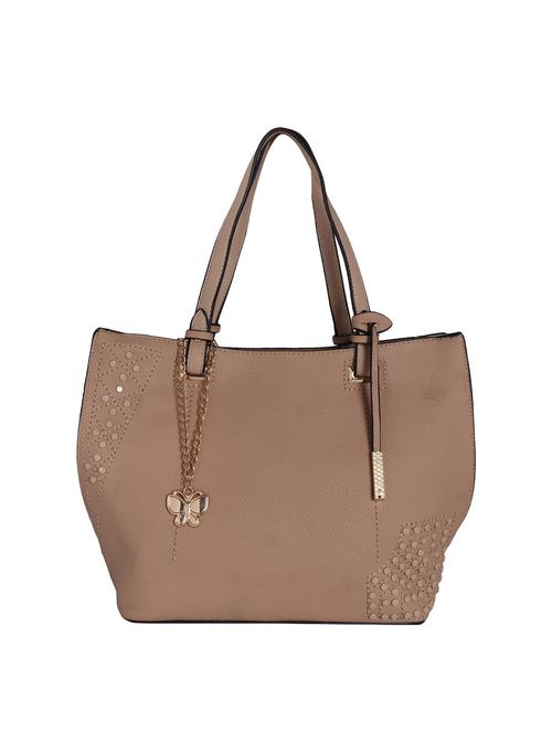 beige leatherette regular handbag - 14655845 - Very Small Image - 1