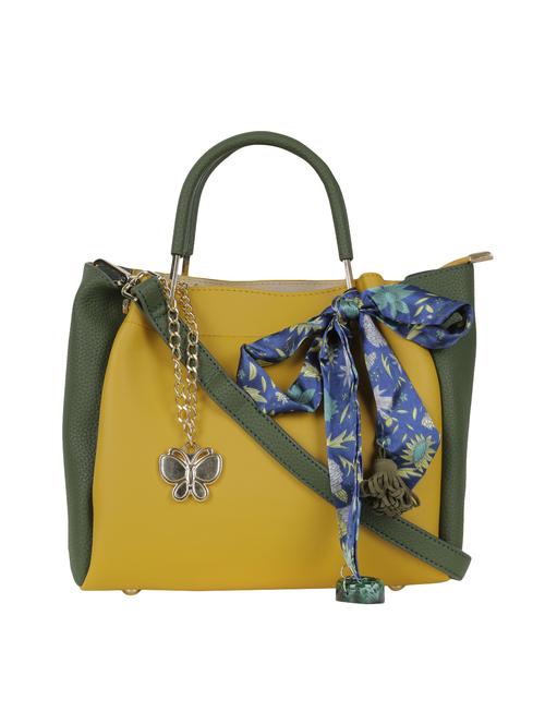 yellow leatherette regular handbag - 14655858 - Very Small Image - 1
