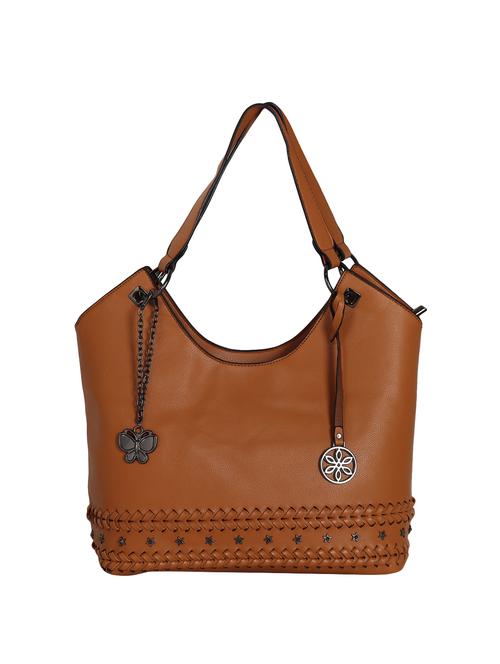 brown leatherette regular handbag - 14655867 - Very Small Image - 1