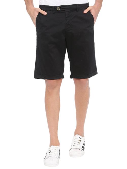 black cotton shorts - 14656100 - Very Small Image - 1