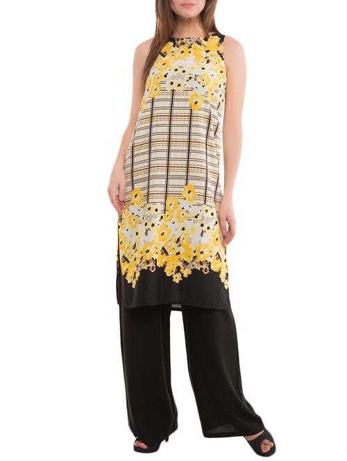 yellow synthetic straight kurta - 14656498 - Very Small Image - 1