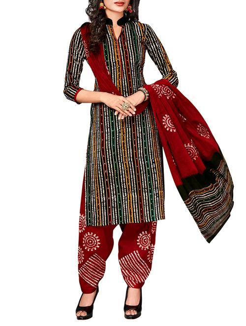 multi colored cotton printed unstitched suit - 14657683 - Very Small Image - 1