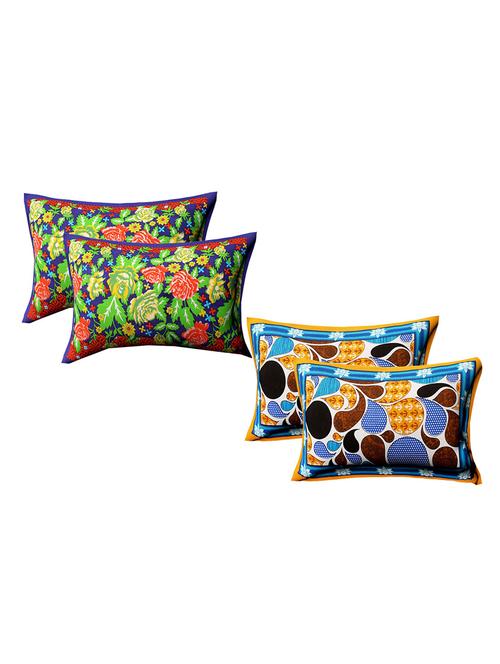 cotton multicolored pillow covers 2 sets (4 pieces)-17"x27" - 14659242 - Very Small Image - 1