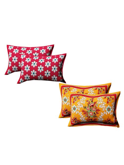 cotton multicolored pillow covers 2 sets (4 pieces)-17"x27" - 14659252 - Very Small Image - 1