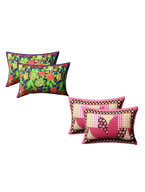 cotton multicolored pillow covers 2 sets (4 pieces)-17"x27" - 14659254 - Very Small Image - 1