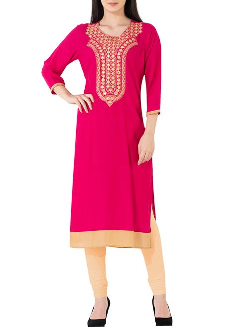embroidered straight kurta - 14659773 - Very Small Image - 1
