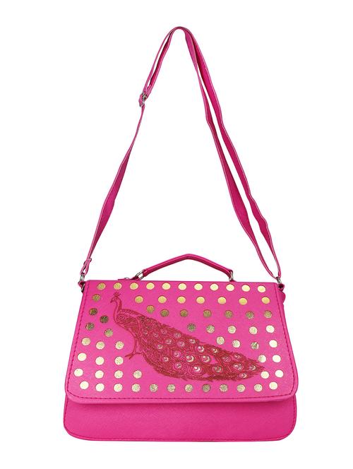 pink leatherette regular sling bag - 14660511 - Very Small Image - 1