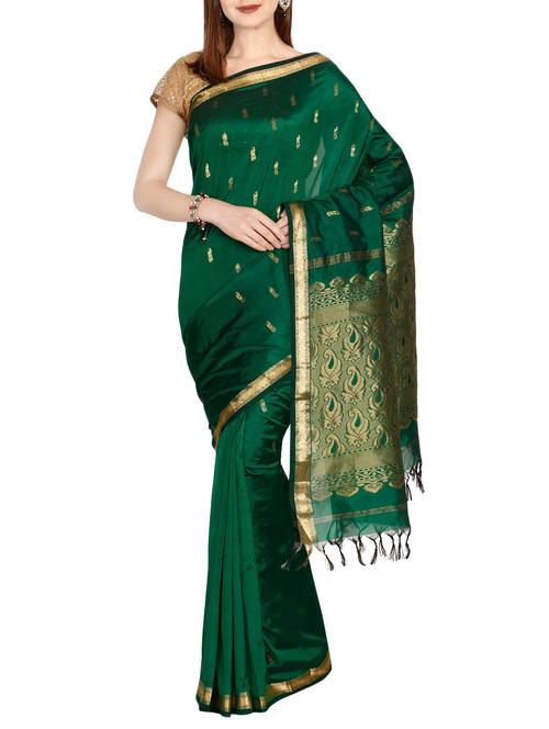 the chennai silks green kanjivaram saree with blouse - 14661020 - Very Small Image - 1