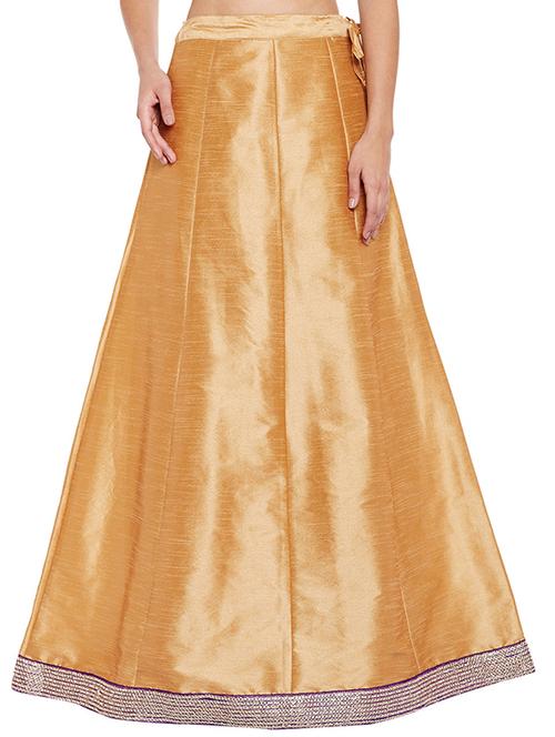 beige silk blend flared skirt - 14661984 - Very Small Image - 1