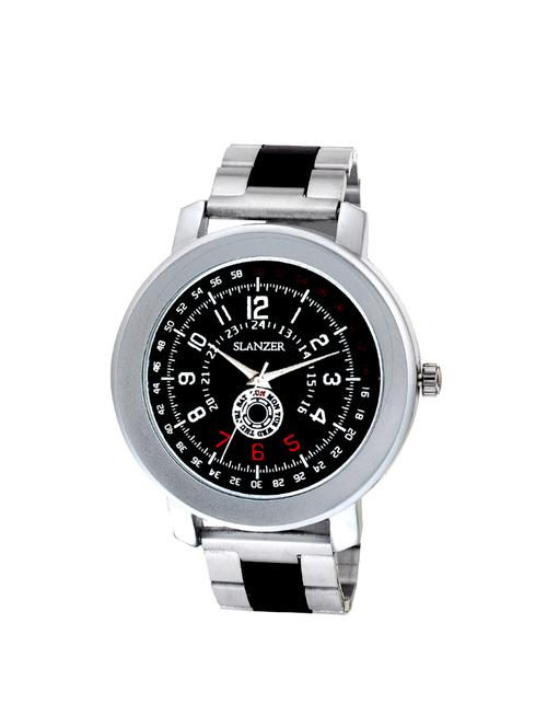 Slanzer Sterling SLZ-0045 Black Dial Stainless Steel Chain Analog Men's Watch - 14662123 - Very Small Image - 1