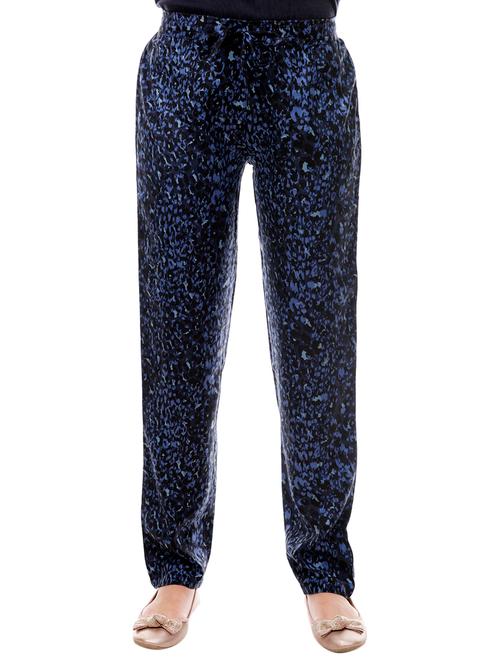 blue printed flat front trouser - 14662317 - Very Small Image - 1