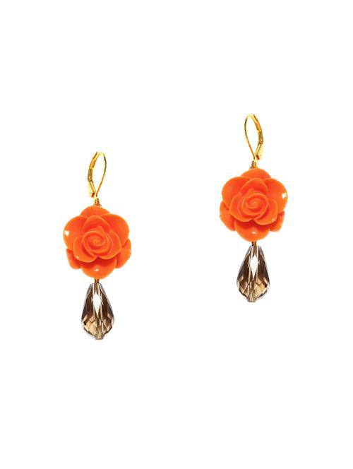 orange plastic drop earrings - 14662498 - Very Small Image - 1