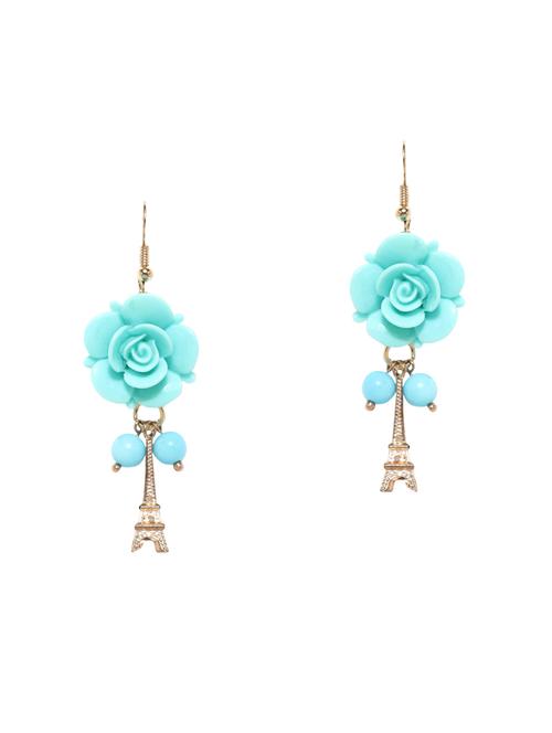 blue plastic drop earrings - 14662499 - Very Small Image - 1