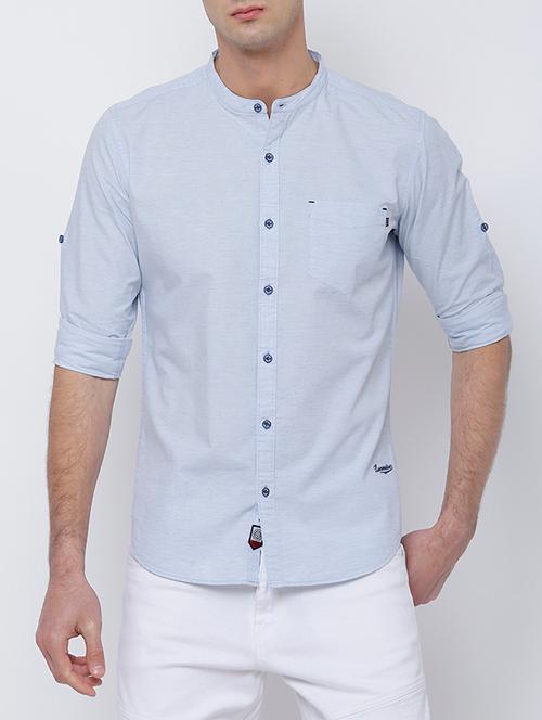 light blue cotton casual shirt - 14664144 - Very Small Image - 1