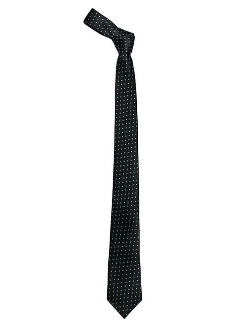 turquoise & black micro fibre tie - 14665311 - Very Small Image - 1
