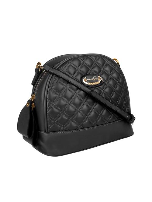 black leatherette regular sling bag - 14665650 - Very Small Image - 1