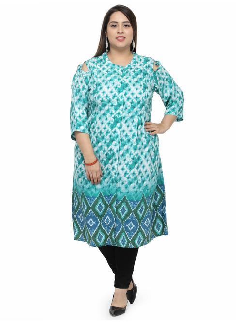 green straight kurta - 14668042 - Very Small Image - 1