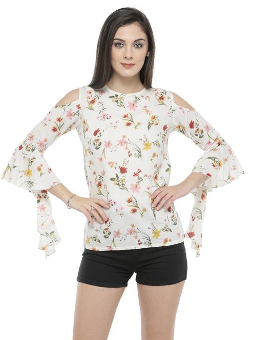 white printed top - 14668796 - Very Small Image - 1