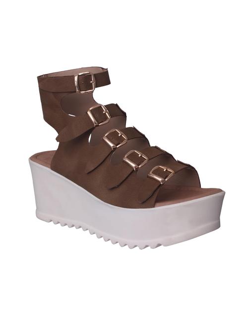 brown gladiators wedge - 14669092 - Very Small Image - 1
