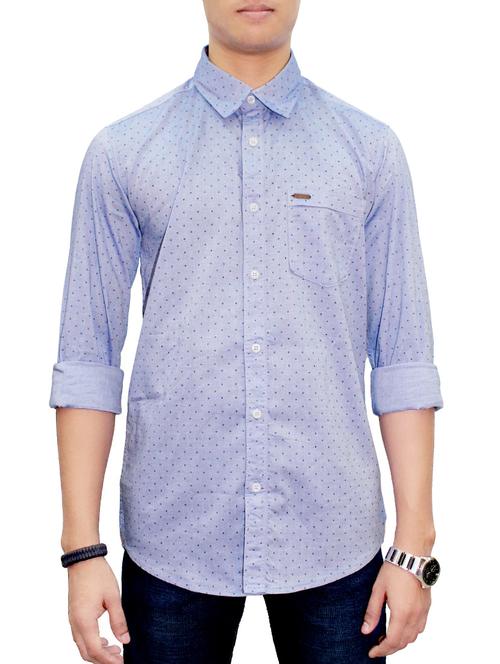 light blue cotton casual shirt - 14669159 - Very Small Image - 1