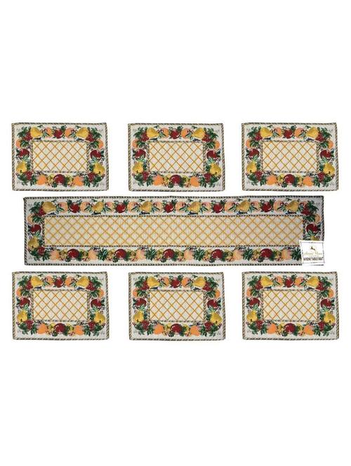 tapestry table mats (set of 7) with table runner on jacquard fabric - 14670410 - Very Small Image - 1