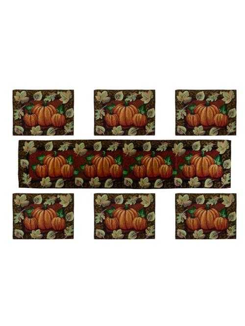 tapestry table mats (set of 7) with table runner on jacquard fabric - 14670414 - Very Small Image - 1