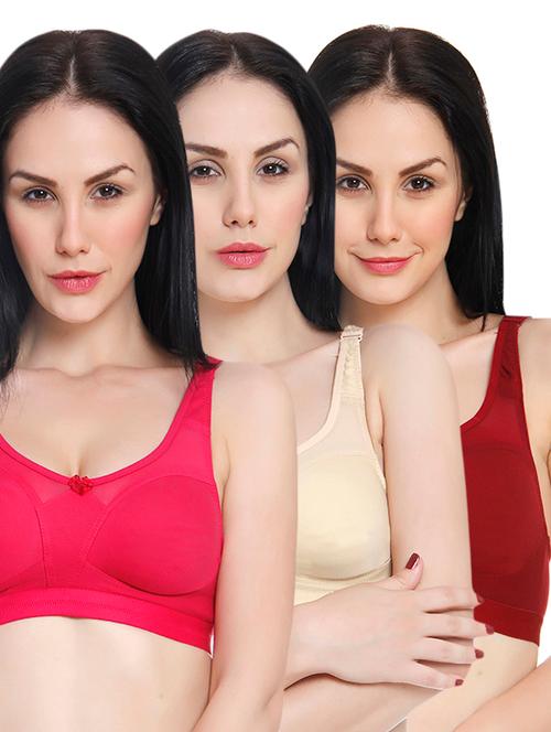 set of 3 multi colored minimizer bra - 14670513 - Very Small Image - 1