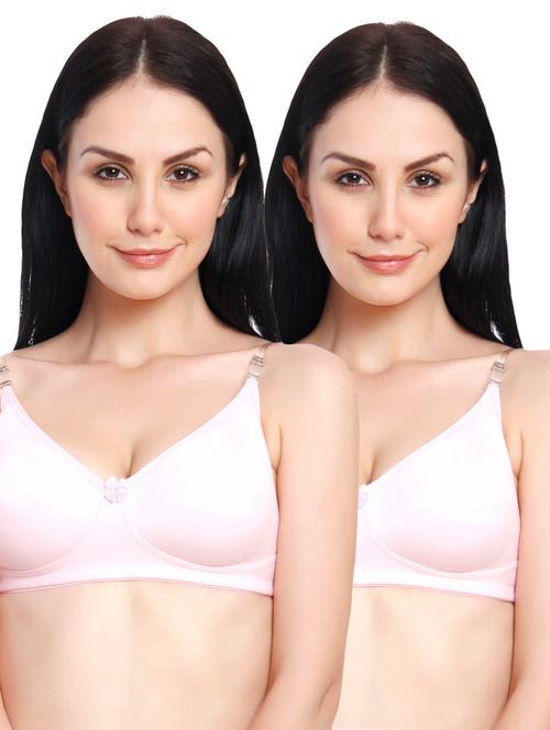 set of 2 pink cotton t-shirt bra - 14670543 - Very Small Image - 1