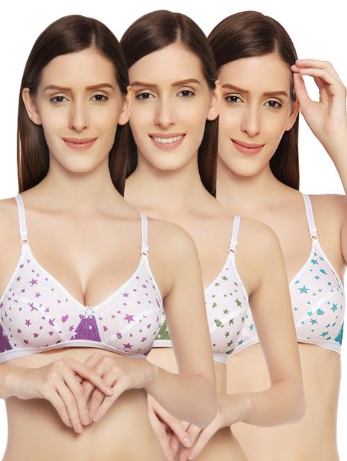 set of 3 star print bra - 14670728 - Very Small Image - 1