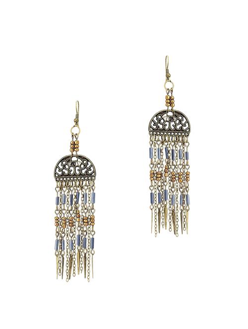copper metal drop earrings - 14671582 - Very Small Image - 1