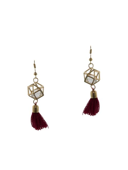 gold metal tassel earrings - 14671927 - Very Small Image - 1