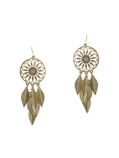 gold metal drop earrings - 14671930 - Very Small Image - 1